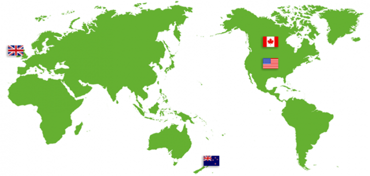 対象実施国 アメリカ、カナダ、イギリス、ニュージーランド